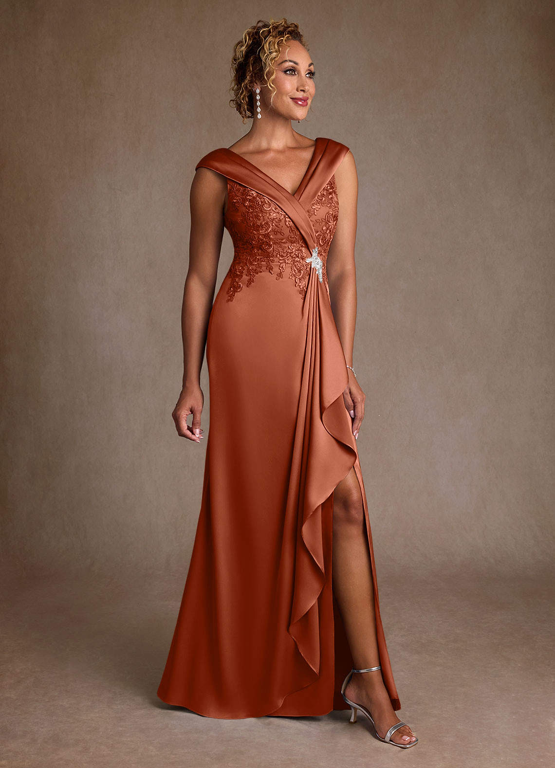 Azazie Santa Monica Mother of the Bride Dresses Cedar Rose A-Line Lace Dress image1