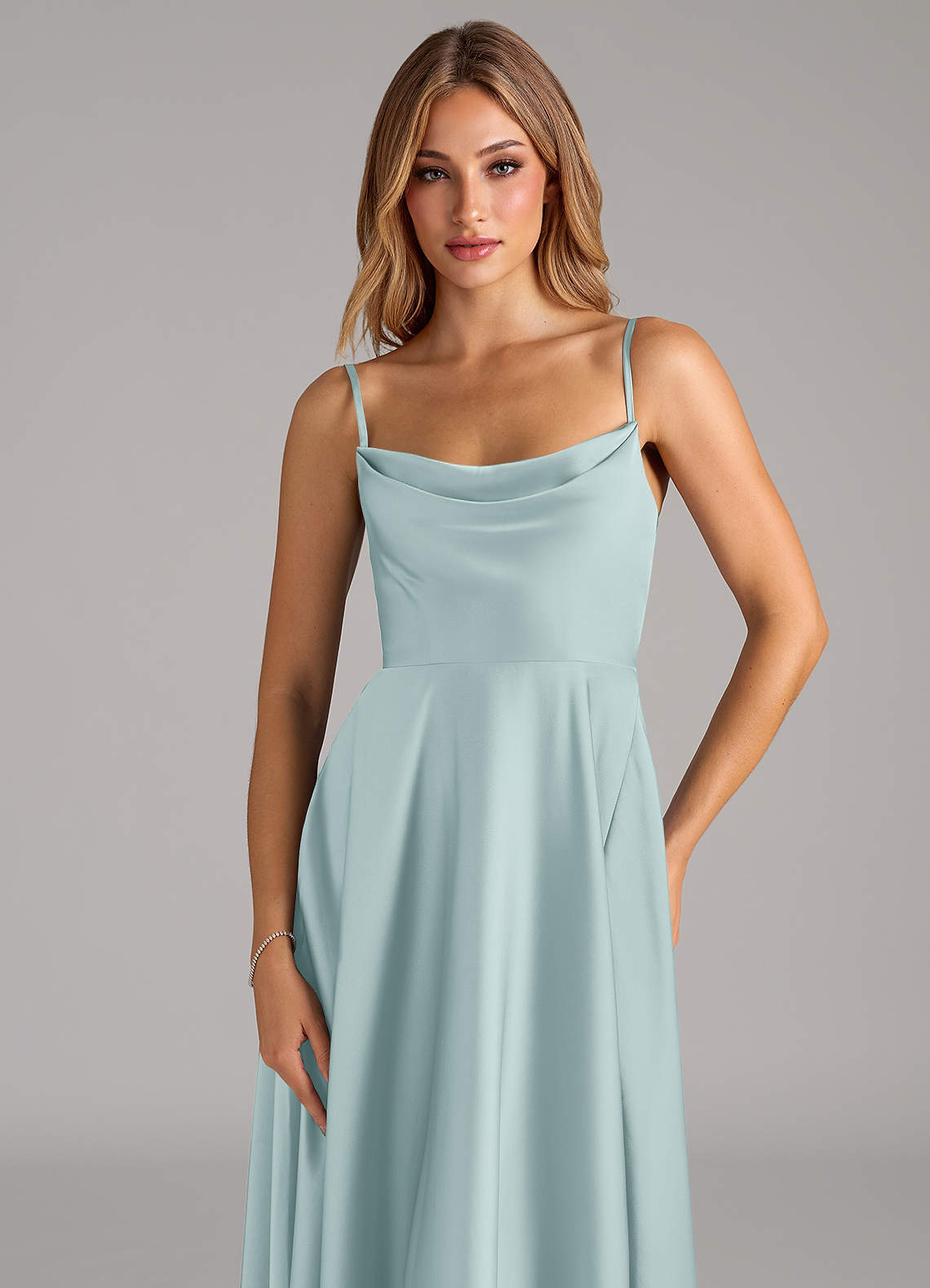elle bridesmaid dresses NEXT DAY DELIVERY ELLE High Neck Satin Maxi Dress  PinkApple Dresses