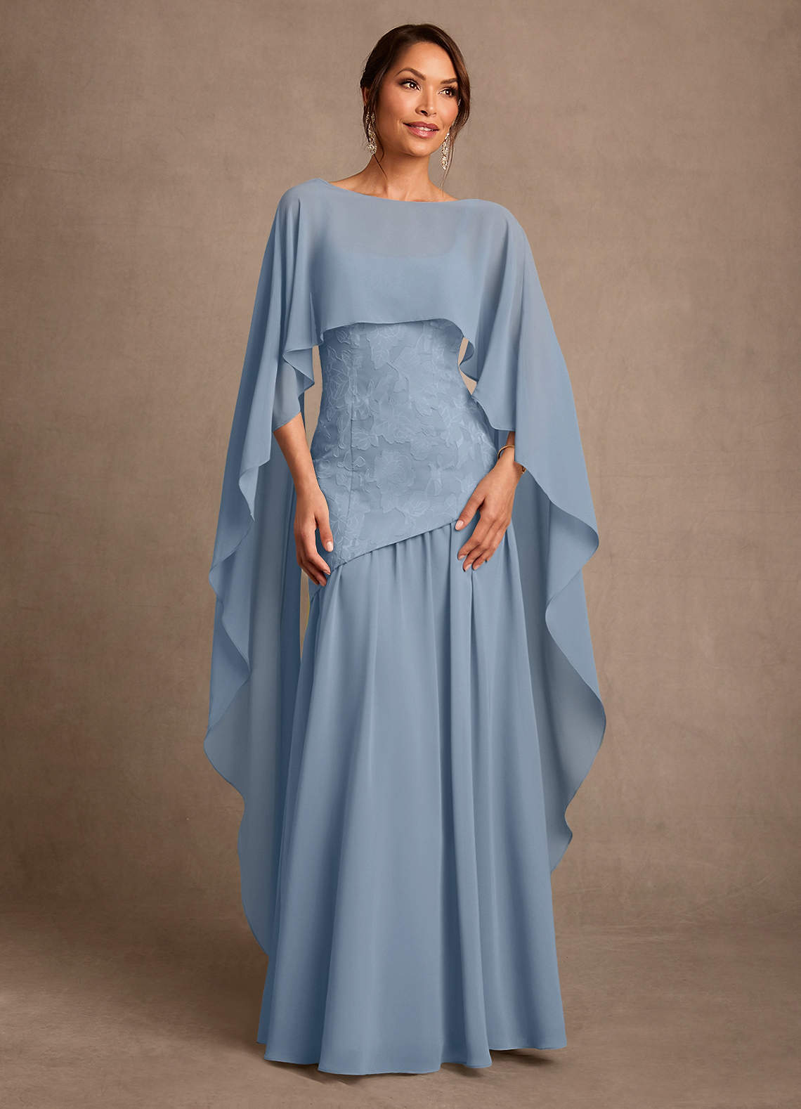 dusty blue mother of the bride dresses Cicinia Dress Long Sequin Lace A-line 2 Pieces V-Neck Floor Length this mother of the bridal dress features a mock two Dusty Blue Blue Gray Mother