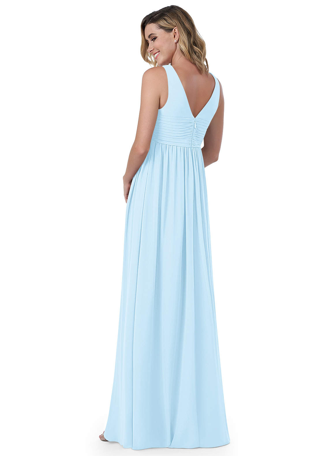 Azazie Yetta Sky Blue Maternity Bridesmaid Dresses Azazie