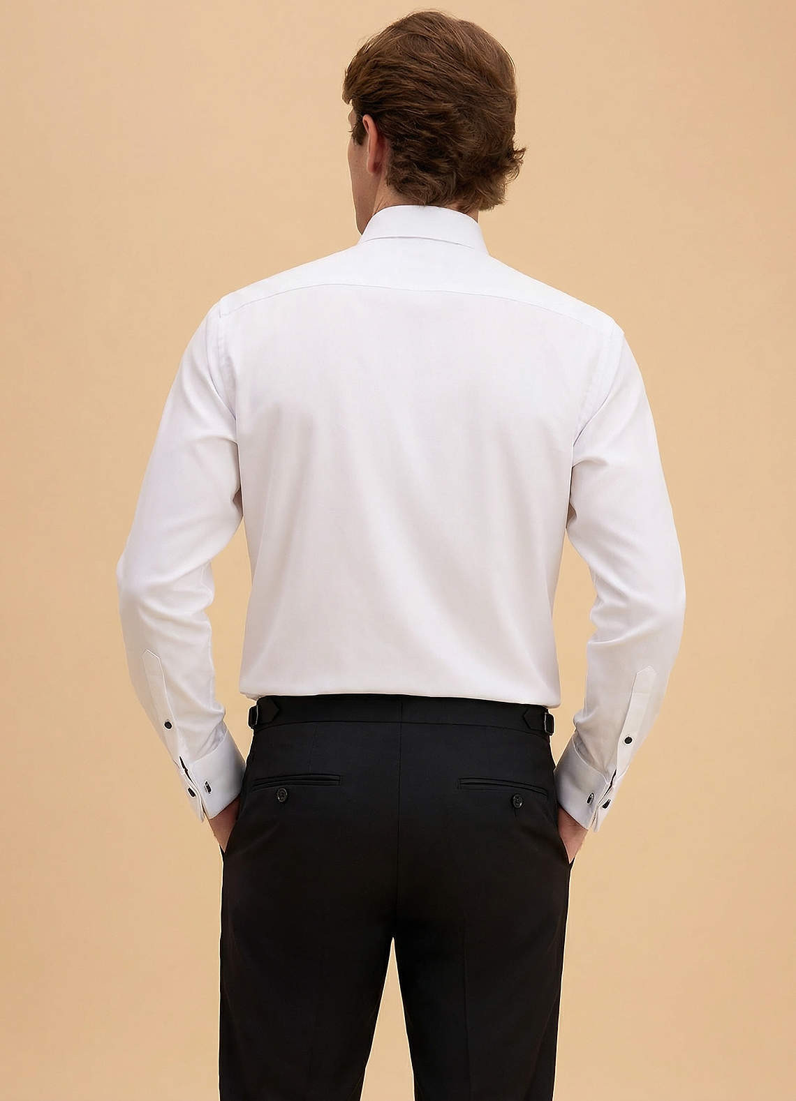 front Samuel White 100% Cotton Marcella Bib Tuxedo Shirt