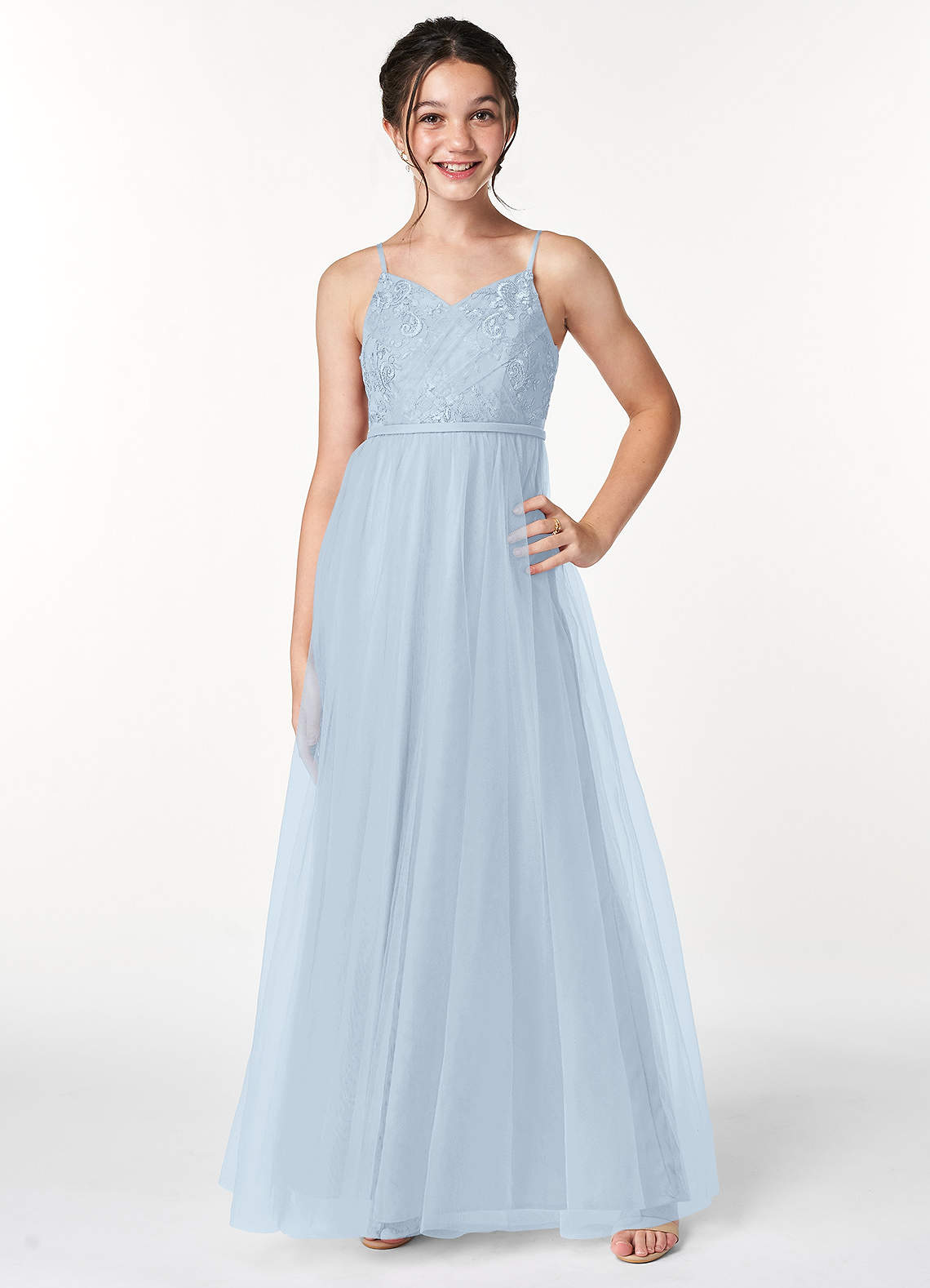 Mist Azazie Layla Junior Junior Bridesmaid Dresses | Azazie