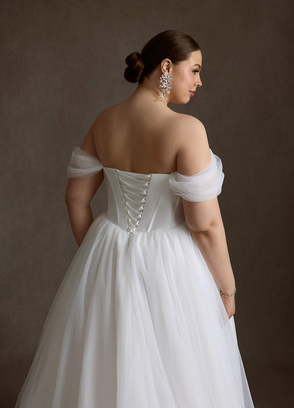 Azazie Adalyn Wedding Dresses Diamond White Ball-Gown Tulle Dress image20