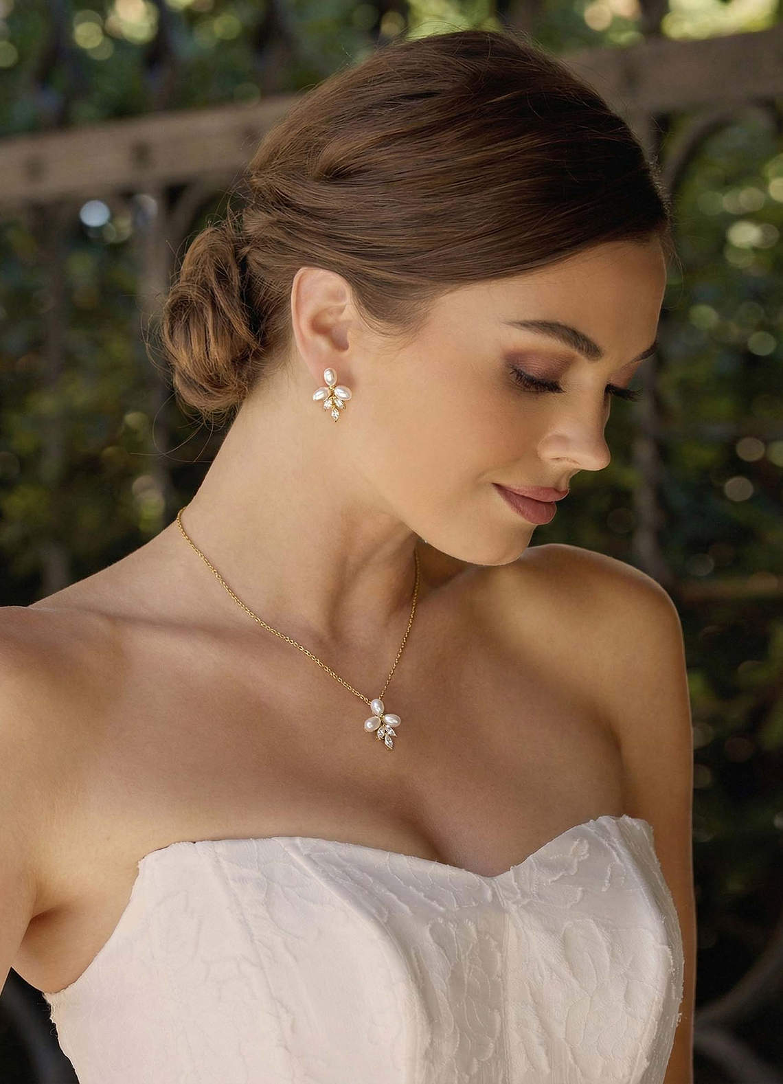 front Clover Drop Jewelry Set