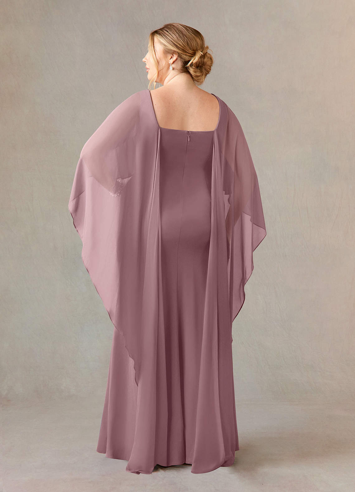 Azazie Dion Mother of the Bride Dresses Dusty Rose Sheath Scoop Stretch Crepe Dress image9