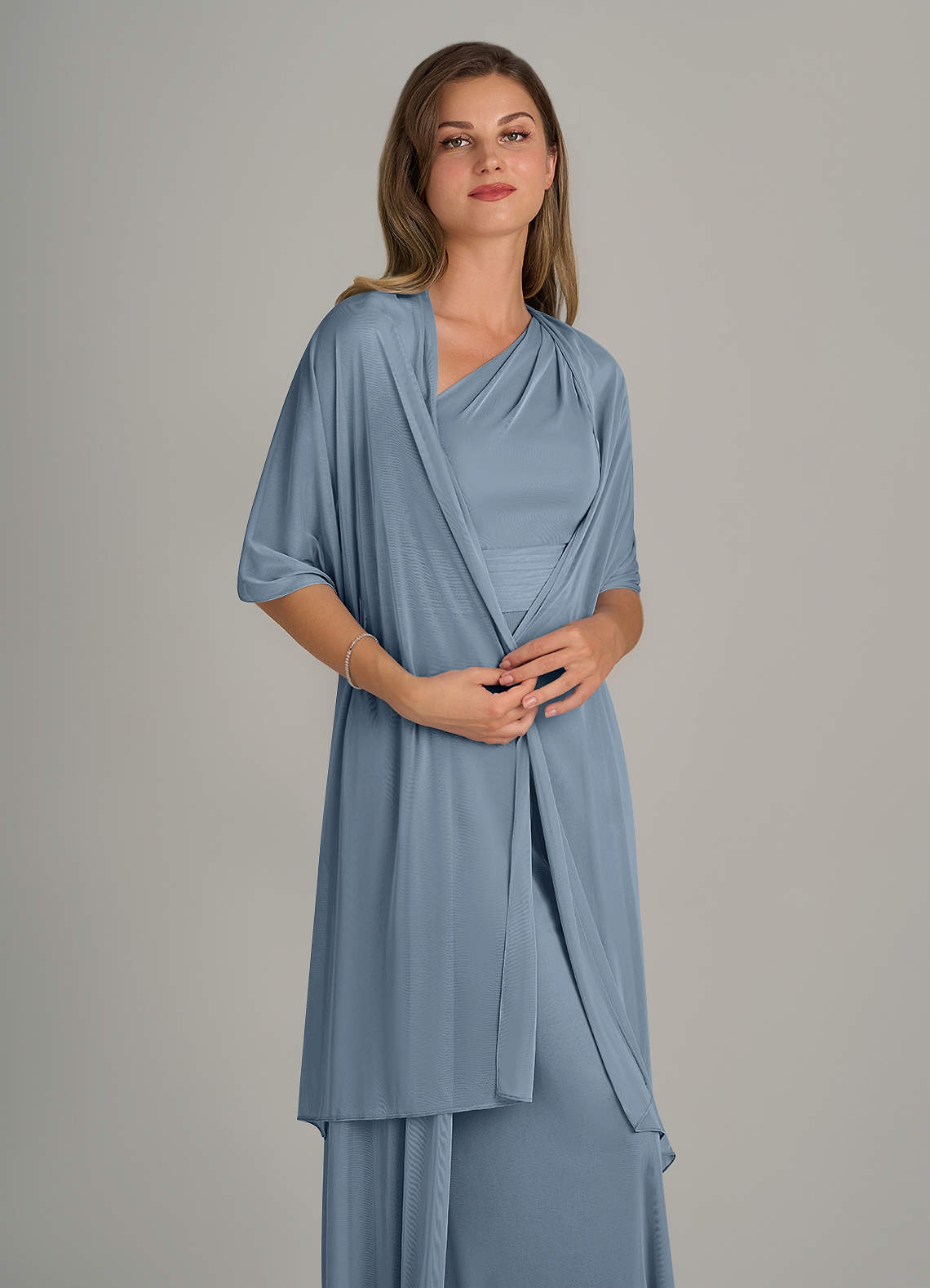 front Azazie Scialle In Rete In Colore Abbinato