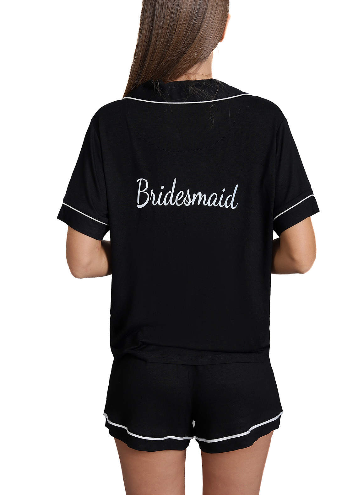 front Personalized Bridesmaid Pajamas Bridal Party Gifts