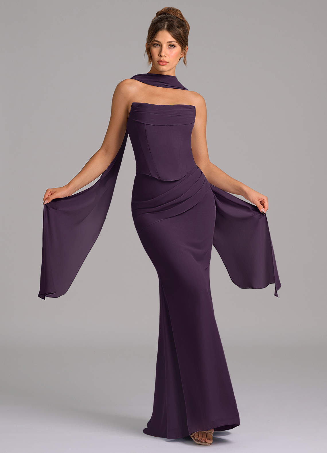 Azazie Sorrel Plum Chiffon Bridesmaid Dresses