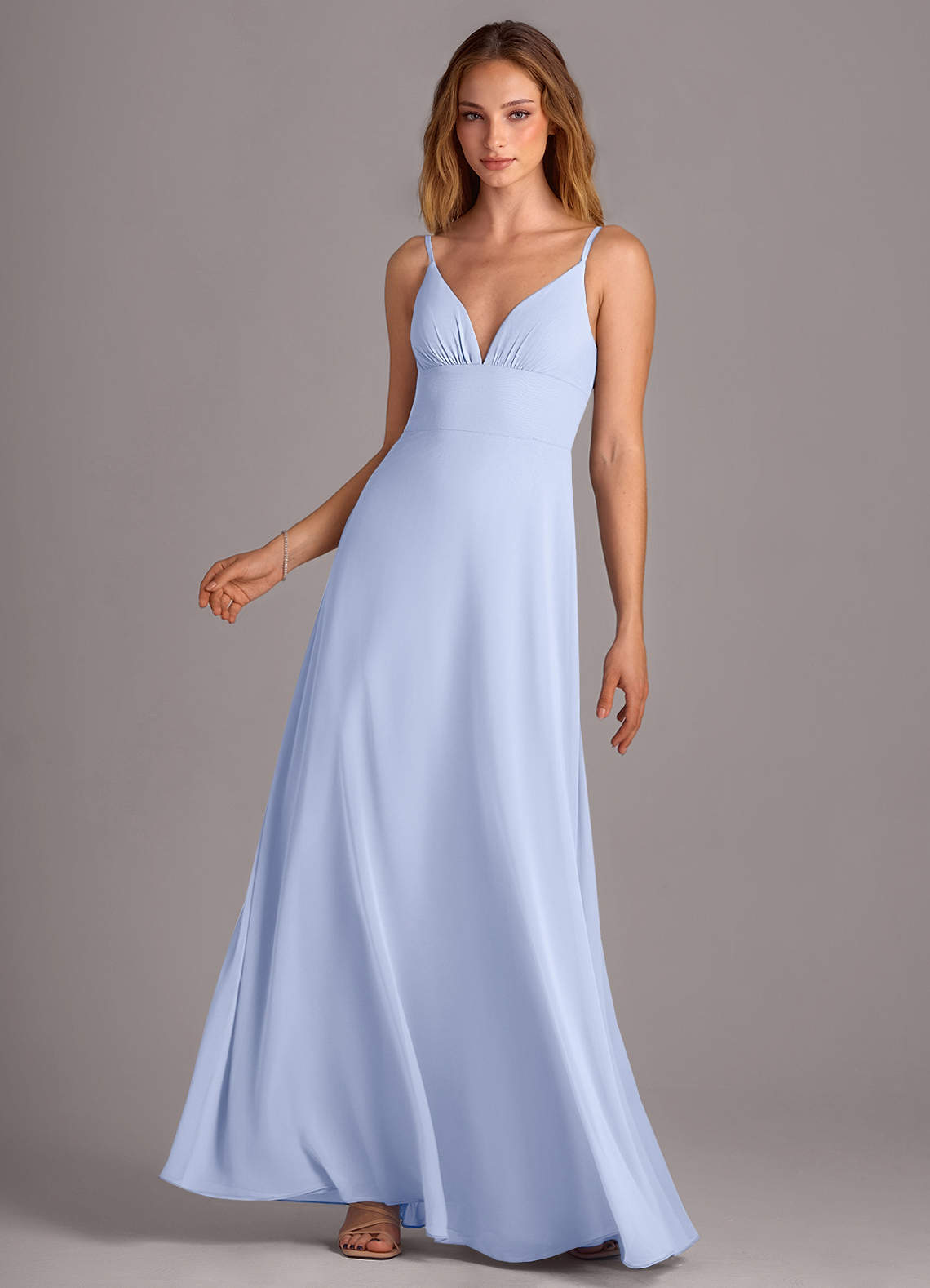 Azazie Amina Bridesmaid Dresses Ice A-Line Chiffon Dress image1