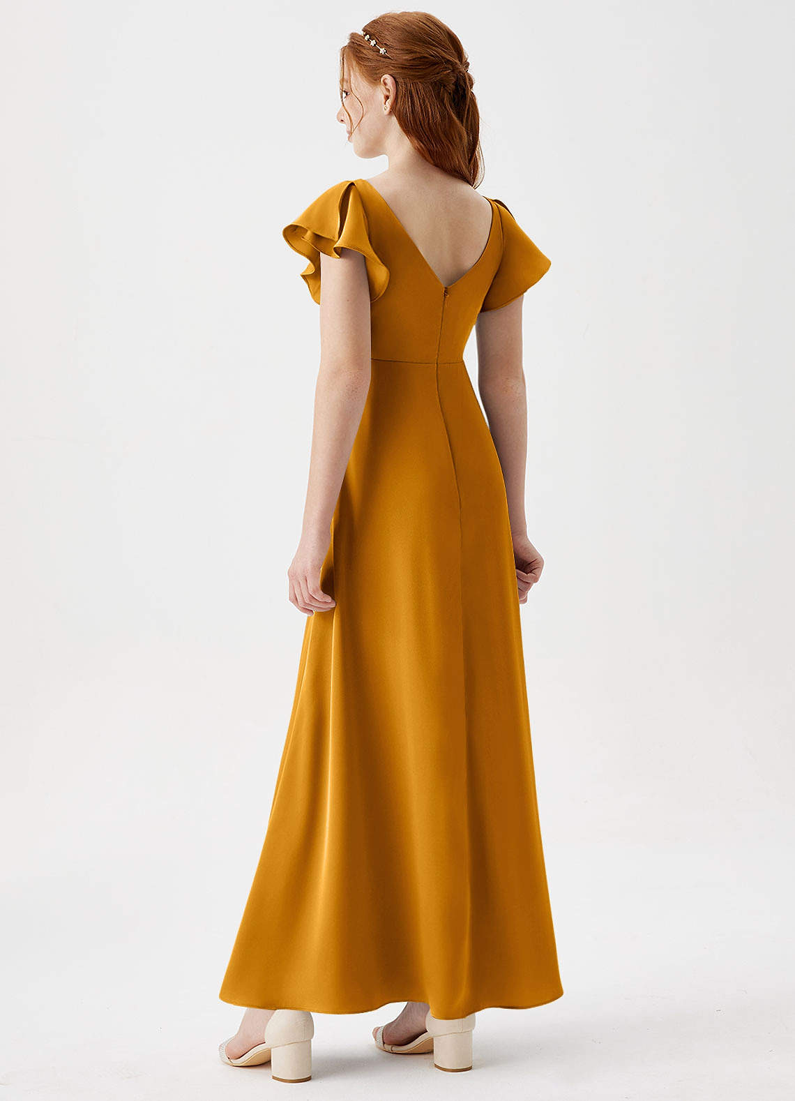 Azazie Omari Junior Bridesmaid Dress in Butterscotch | Azazie DE Azazie Omari Junior Bridesmaid Dress in Butterscotch | Azazie DE