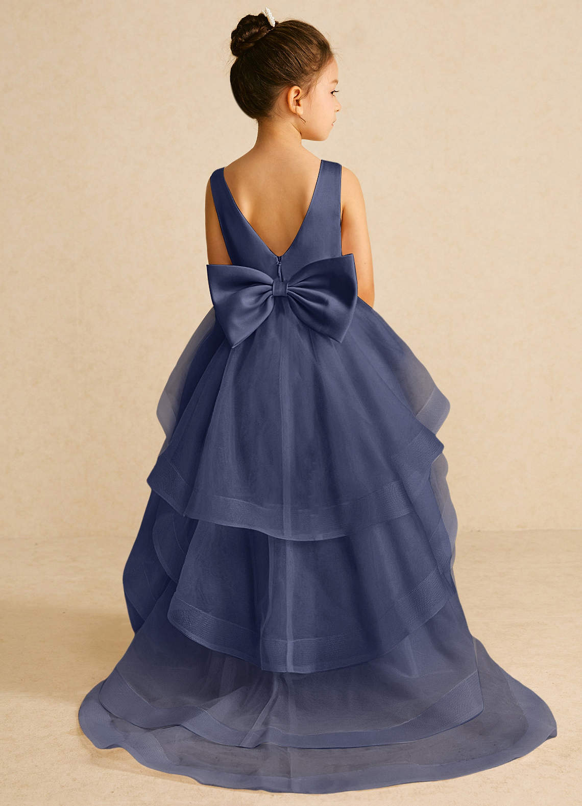 Azazie Pumpkin Flower Girl Dresses Stormy A-Line Convertible Tulle Dress image1
