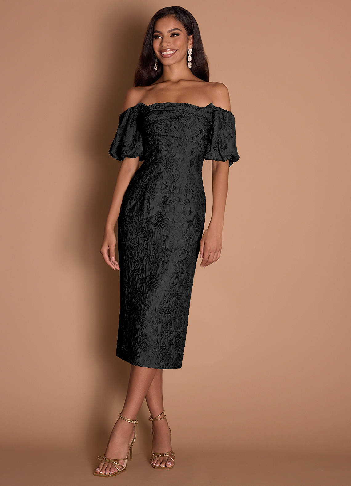 co black dress Corie Midi Ready to Ship dressy dress Twisted neckline detail Color:Picture Color(Pink) Strapless Poplin Sweetheart, Honey