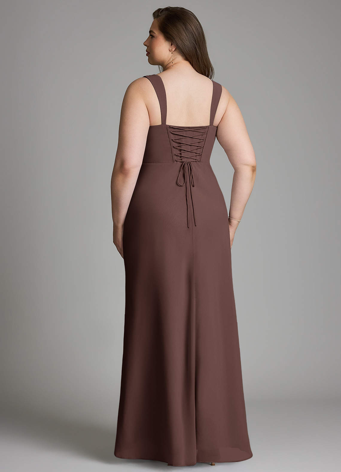 Azazie Agustina Bridesmaid Dresses Ganache Mermaid Corset Chiffon Dress image9