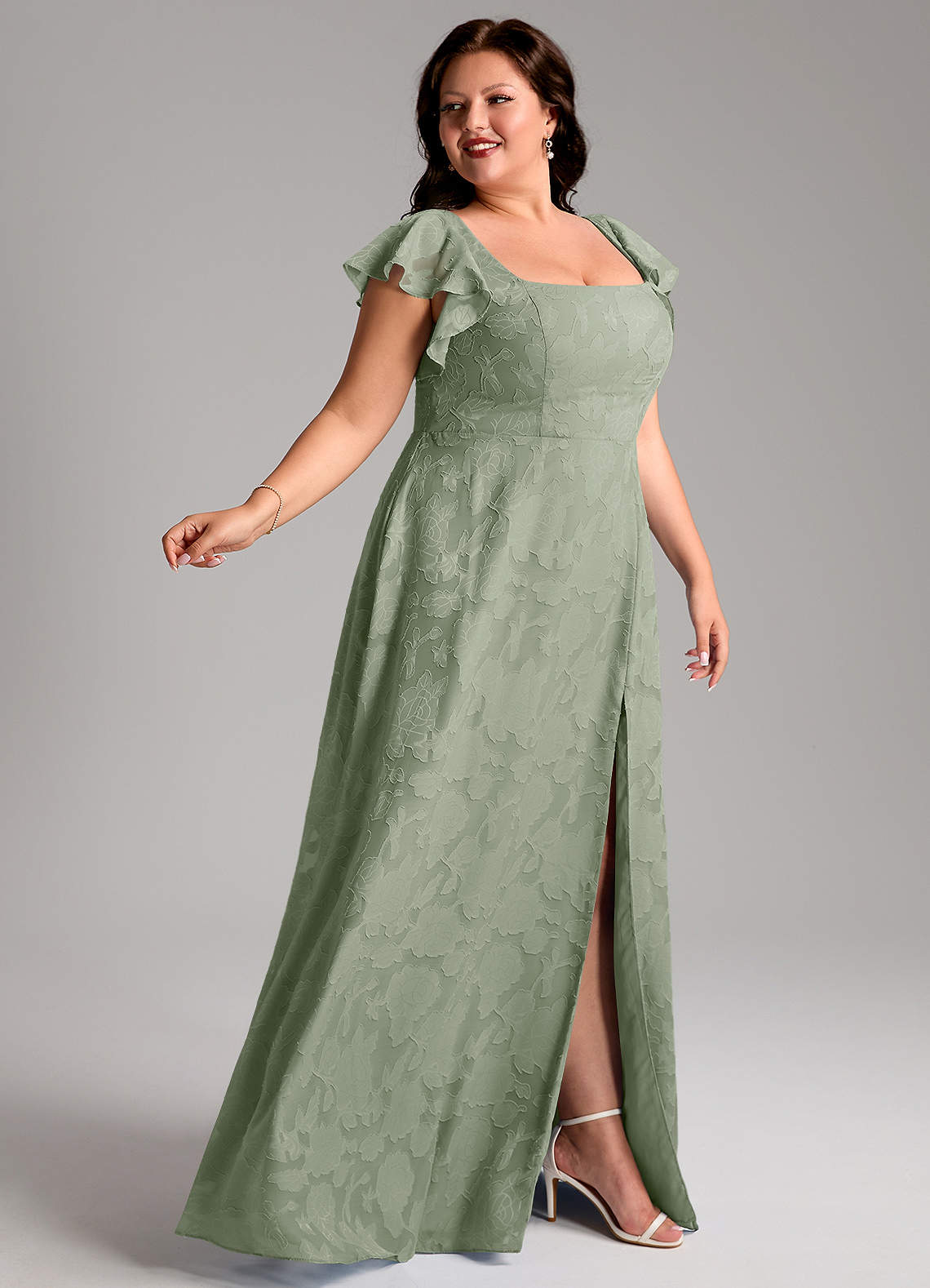 Azazie Bondi Agave Floral Burnout Bridesmaid Dresses | Azazie