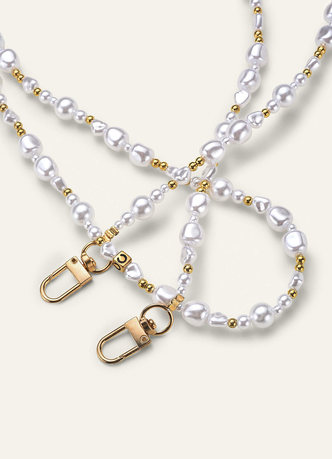 front Pearl Bag Strap Charm Elegant Layered Design Phone Chain