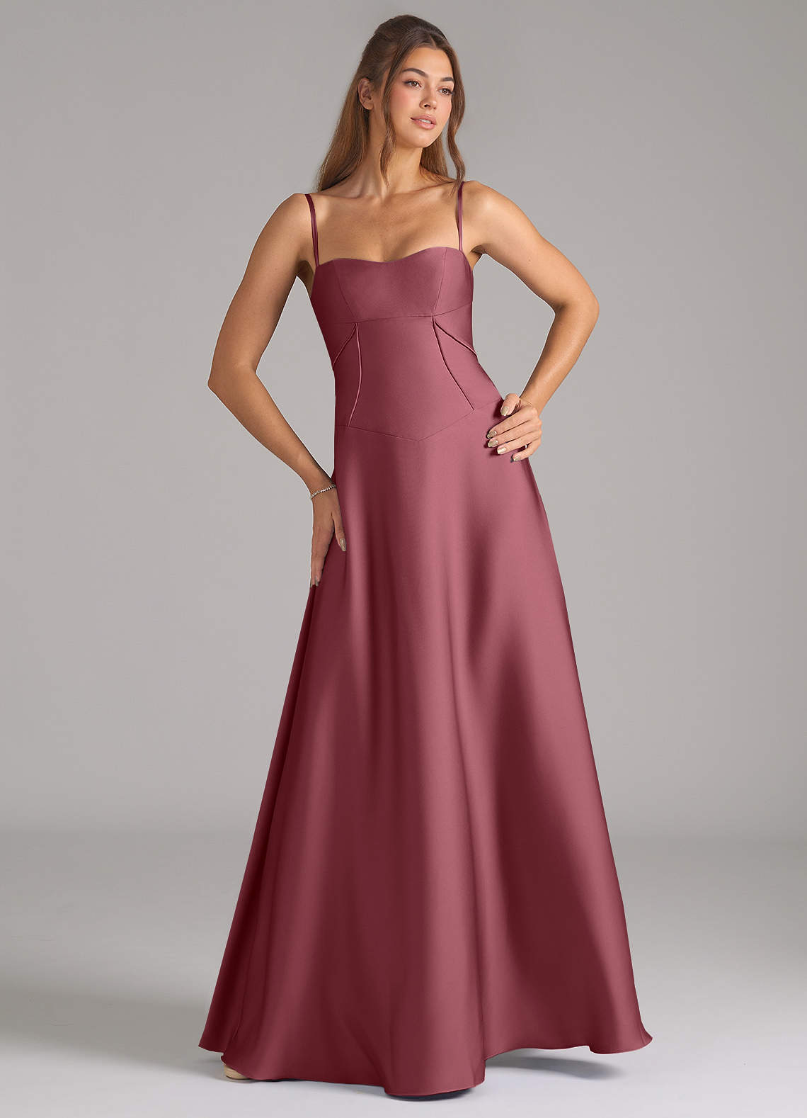 rose red bridesmaid dresses Modest A-line Navy Blue Tulle Long Sleeves Prom Dress,Muslim Dress Y58 –  Simplepromdress main image 0