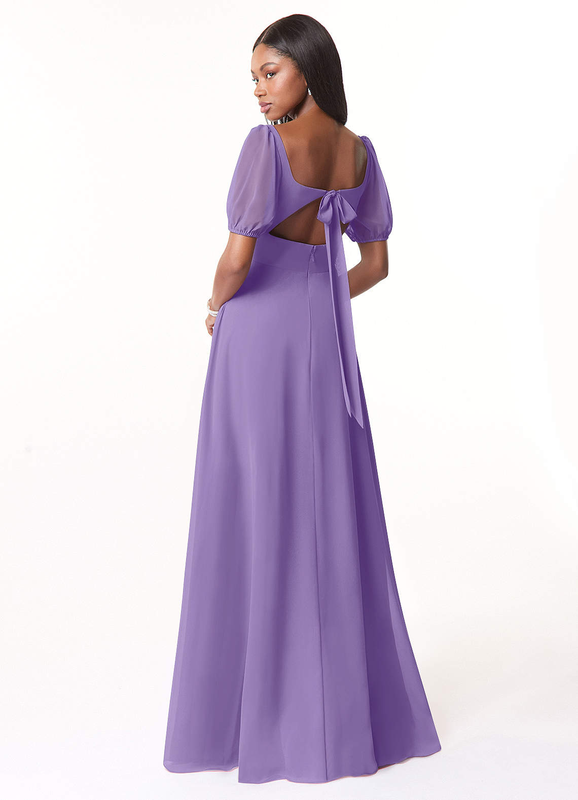 azazie bridesmaid dress tahiti Wedtrend Steel Blue A Line V Neck Floor Length Cold Shoulder Long Chiffon Bridesmaid  Dress With Slit  WEDTREND