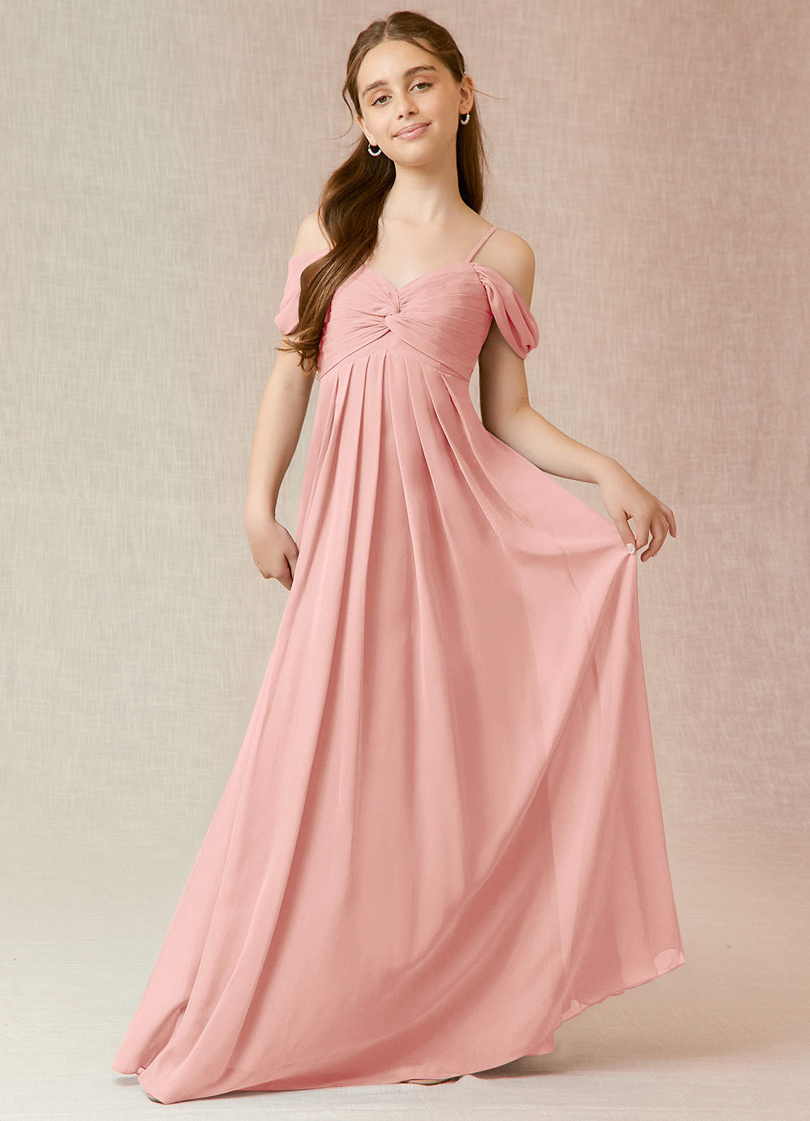 fitted lace wedding dress A-Line Sleeveless Long Lace Tulle Junior Bridesmaid Dresses main image 1