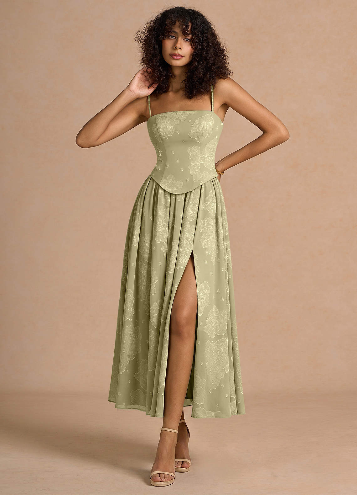 Isaura Celadon Maxi Dress | Azazie