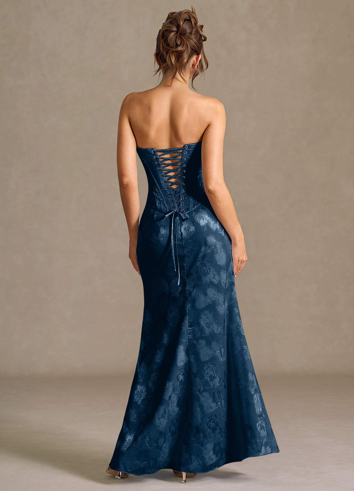 navy blue two piece homecoming dress Mireya Corset Two-Piece Prom Eva Fashion 3506 A