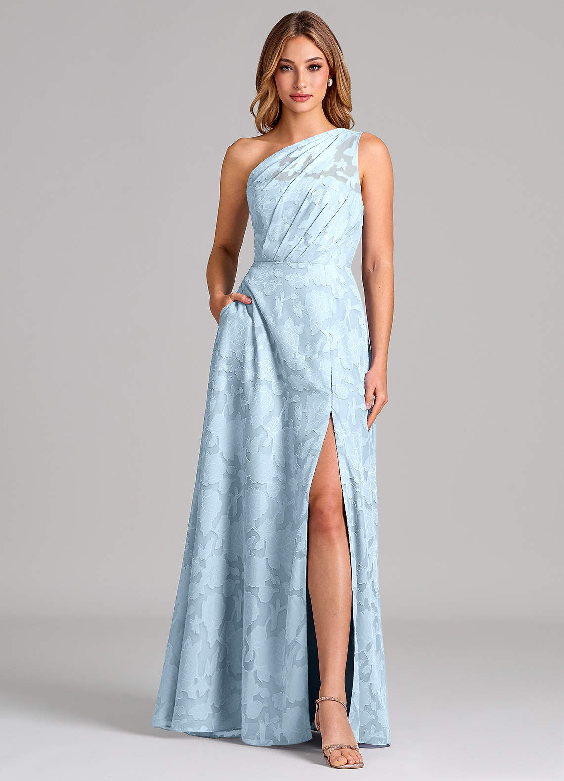 how to dress grunge aesthetic Draped Neck Dress with Illusion 3D Flowers main image 1