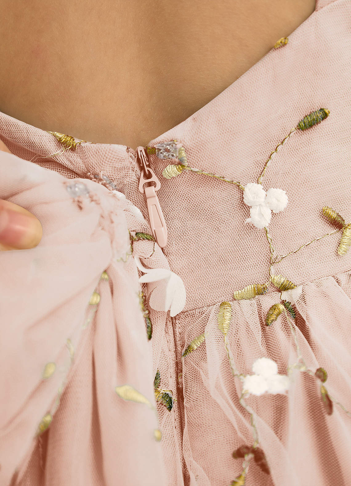 Azazie Bean Blumenmädchenkleider Ballkleid ärmellos Tüll Kleid Englisches Rosa image5