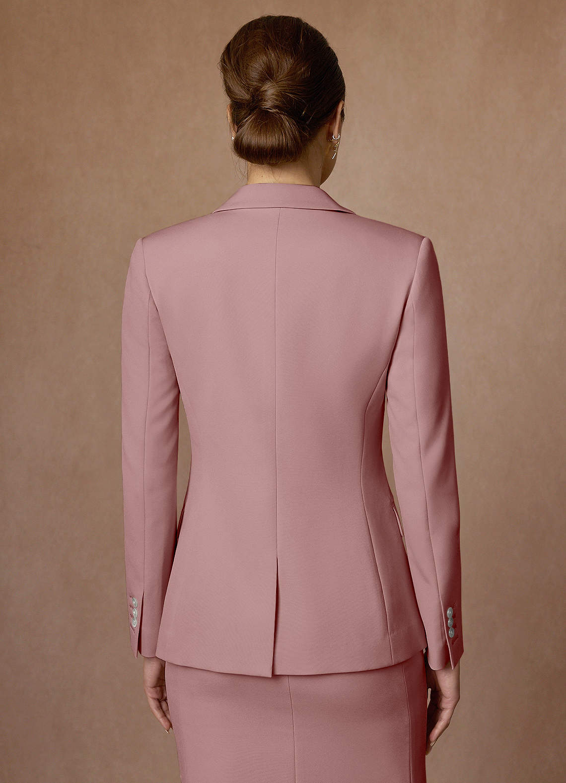 front Kennedy Dusty Rose Structured Stretch Dress