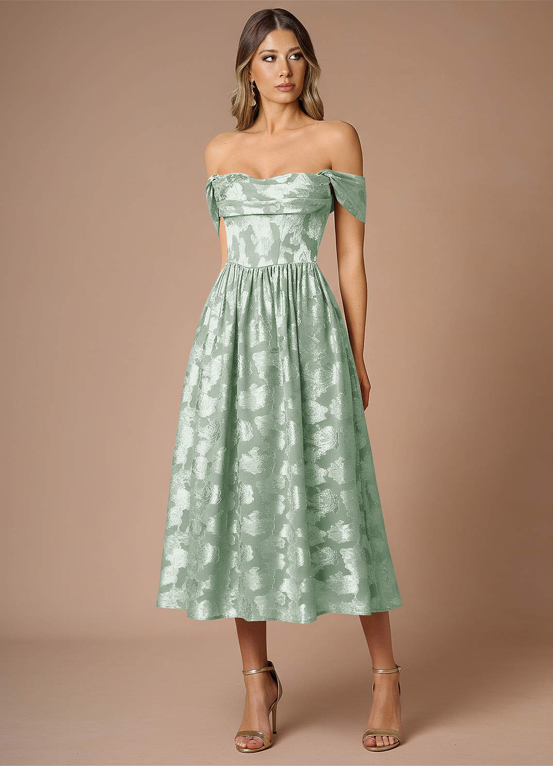 美品　TaylorMade アシンメトリーワンピース　アイスミント　O Dana Mint Green Midi Dress | Azazie