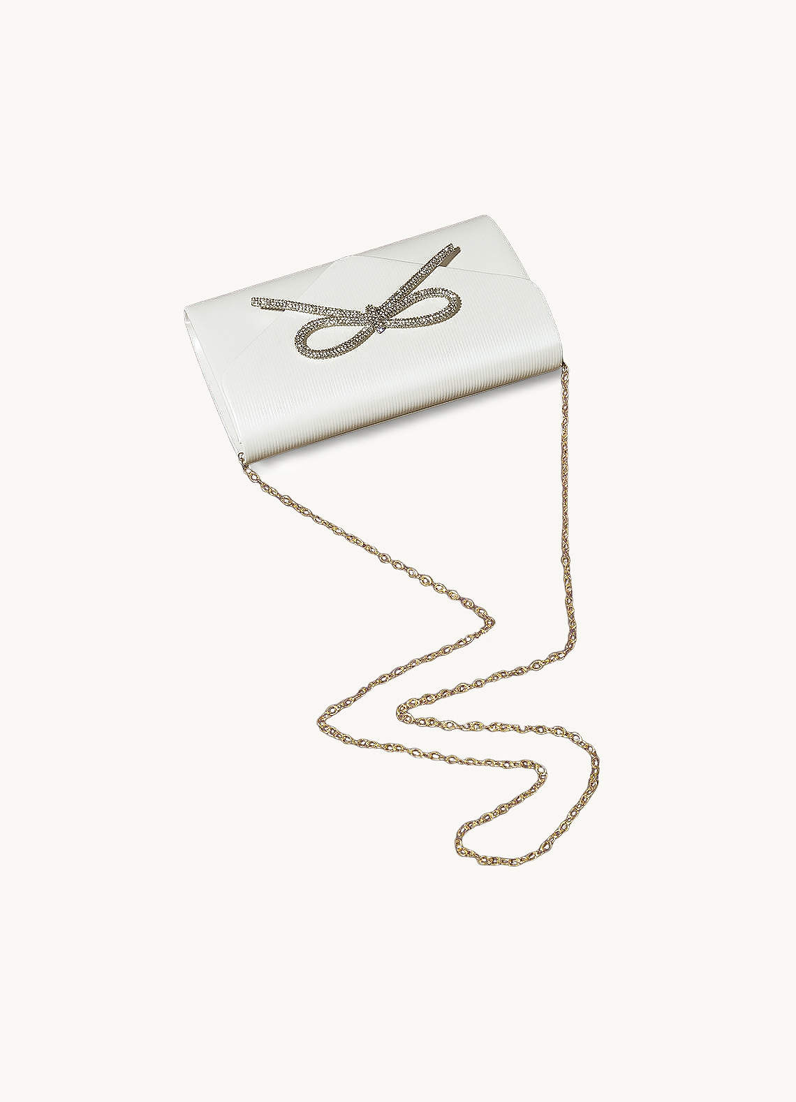 front Bow Decor Rhinestone Clutch Bag