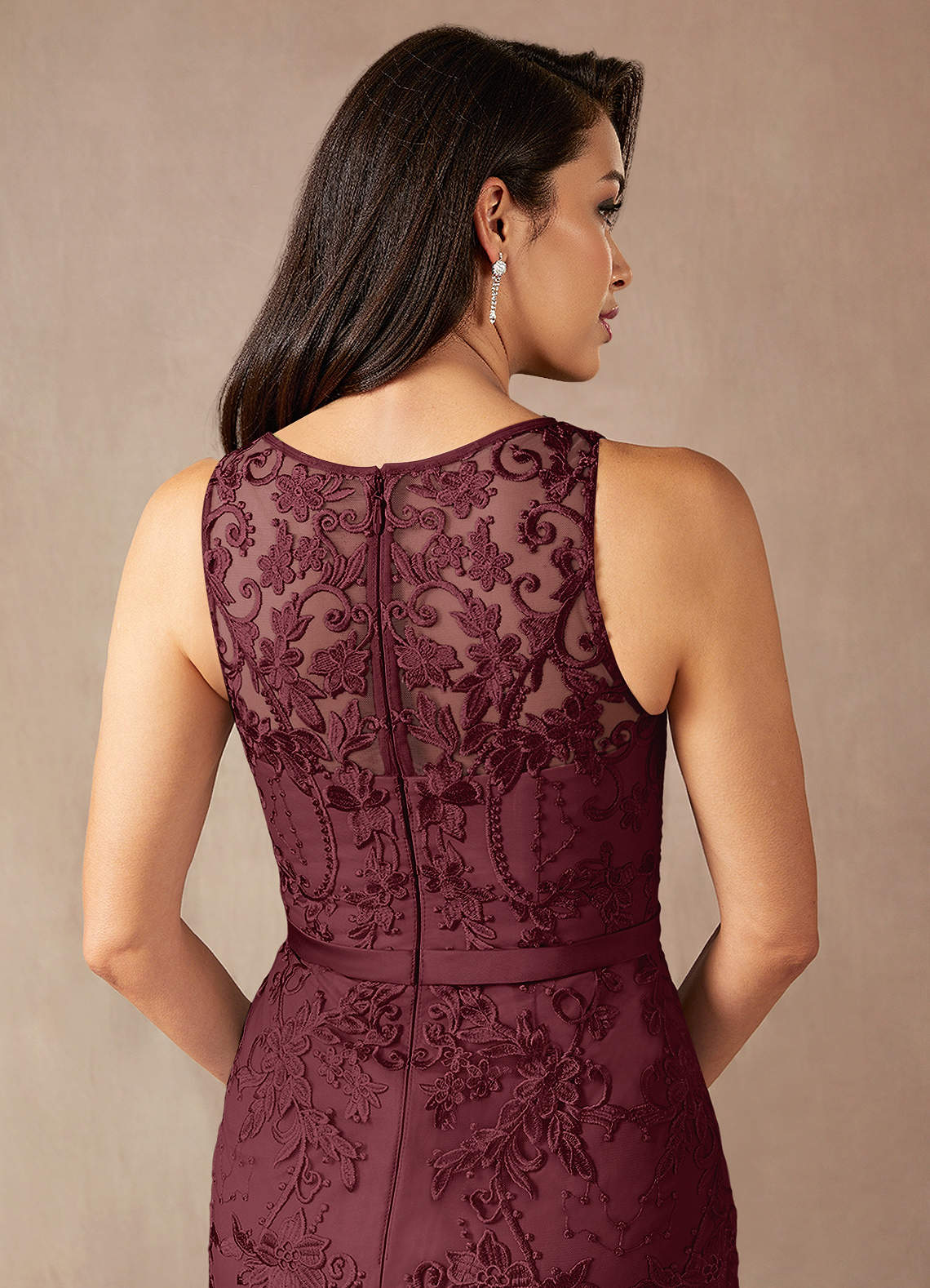 Azazie Herrin Mother of the Bride Dresses Cabernet Mermaid Lace Dress image6
