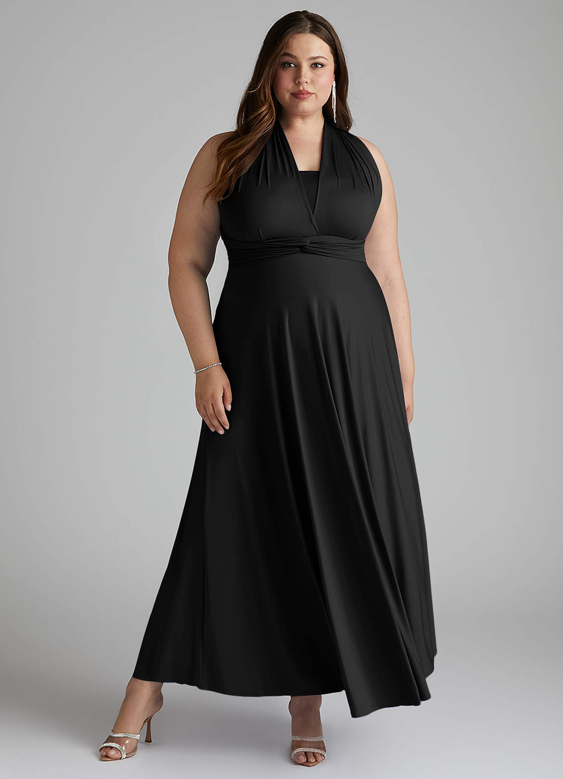 Black Azazie Infinity Jersey Wrap A-Line Dress Bridesmaid Dresses | Azazie