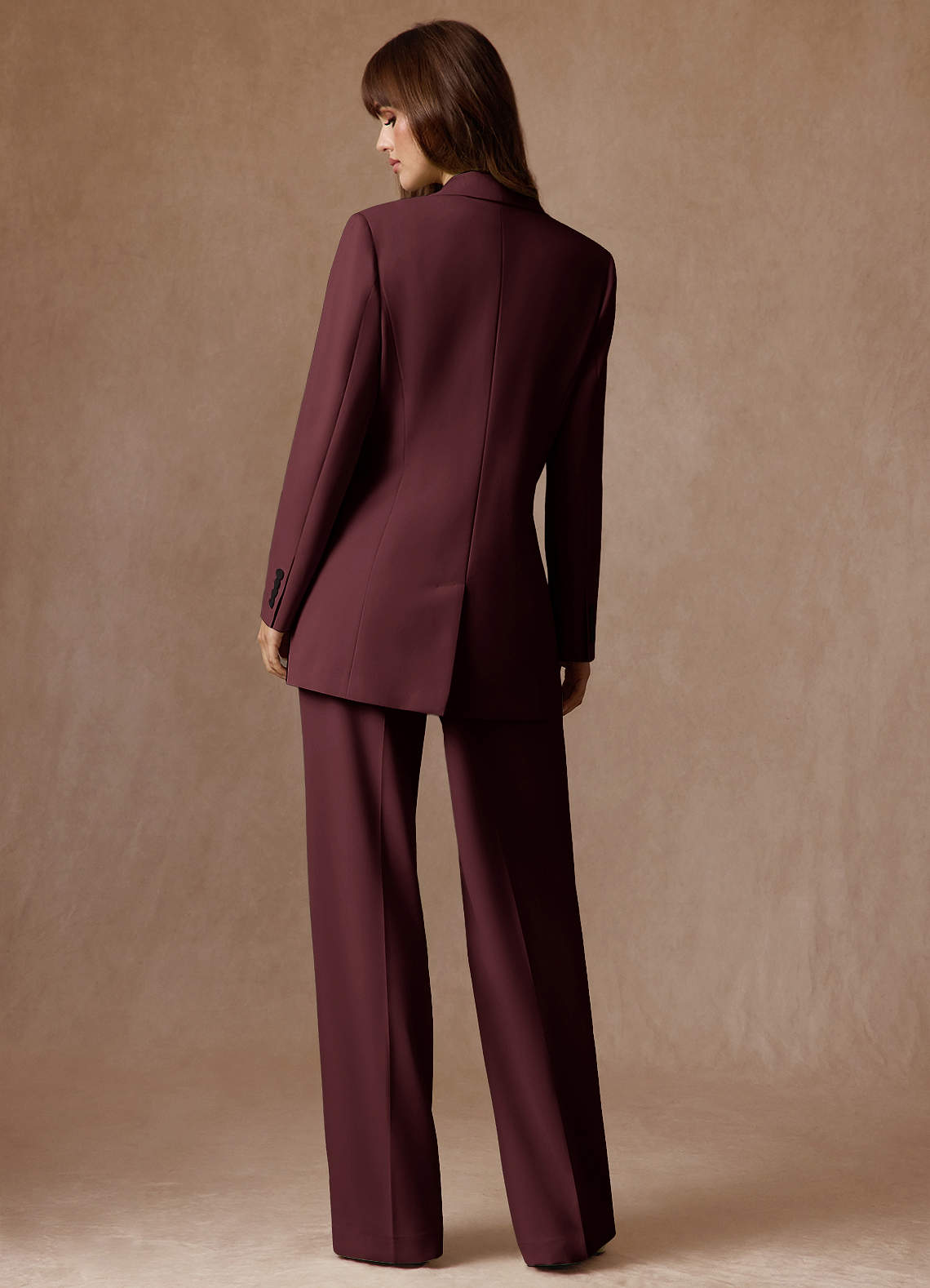 front Rowan Cabernet Refined Weave Performance 2-Piece Suit