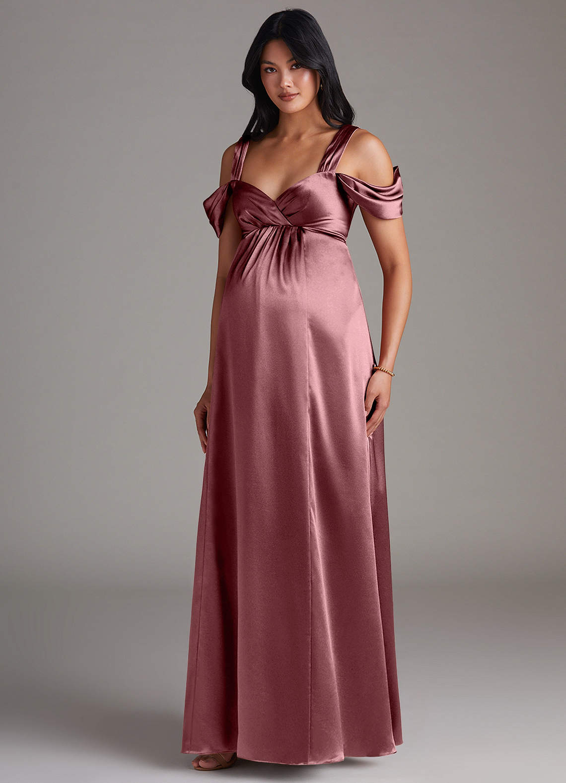 Mauve maternity bridesmaid dress hotsell