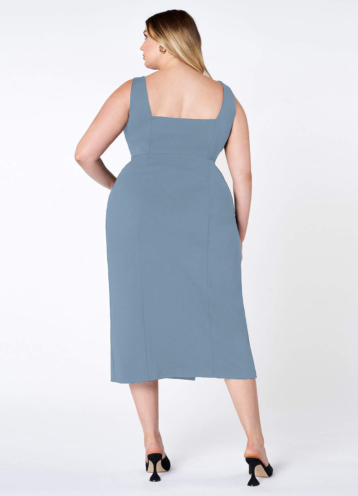 Sight To See Dusty Blue Bodycon Midi Dress image1