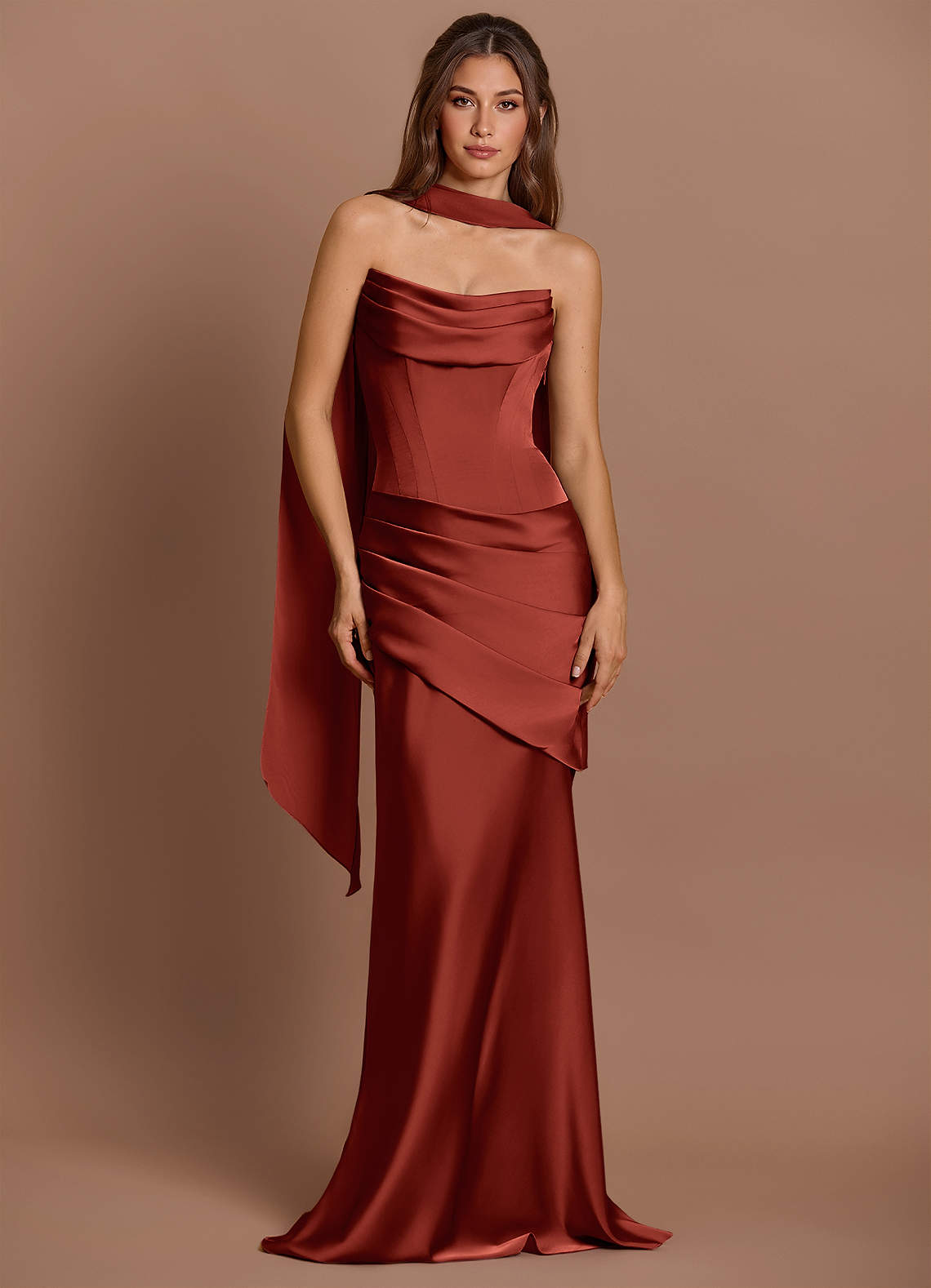 Maxi jurk Pelagia Terracotta image1