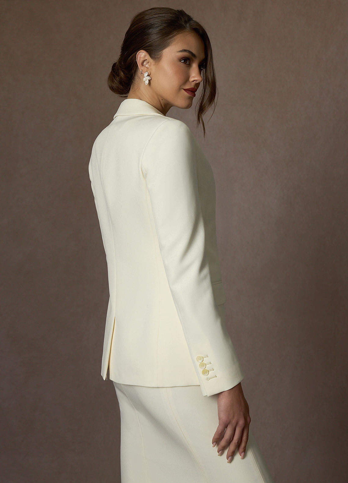 front Charlotte Ivory Refined Weave Jacket and Dress Suit Set
