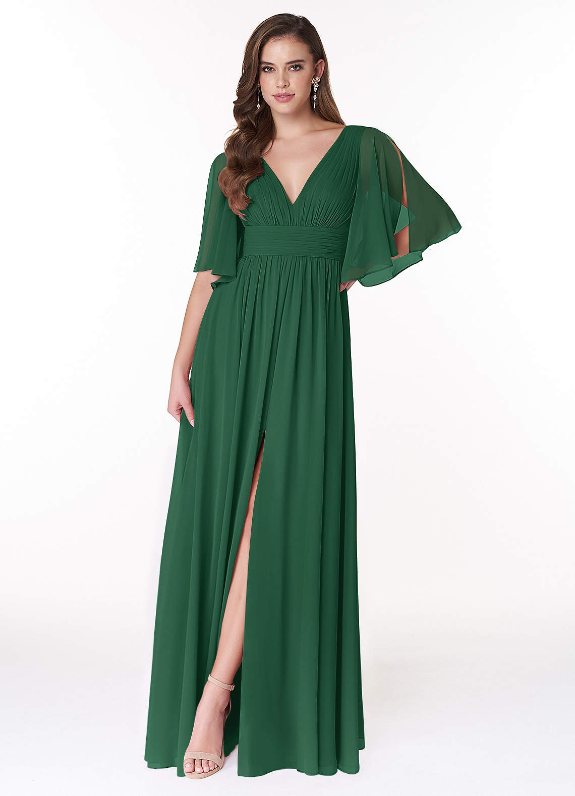 chinese dress ladies Wedtrend Woman Elegant Dark Green Mother of The Bride Dress with Lace Appliques A Line Boat Neck Chiffon Long Formal Dress, Dark Green / US26W