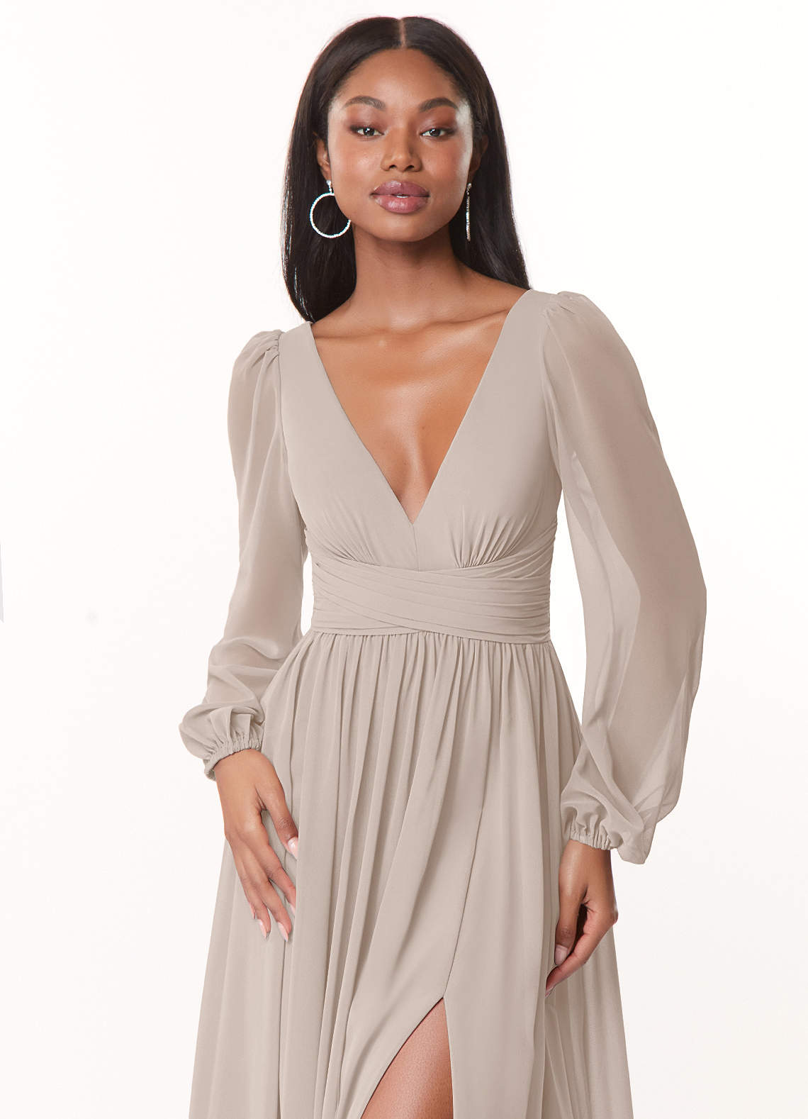Azazie Norah Frost Chiffon Bridesmaid Dresses | Azazie