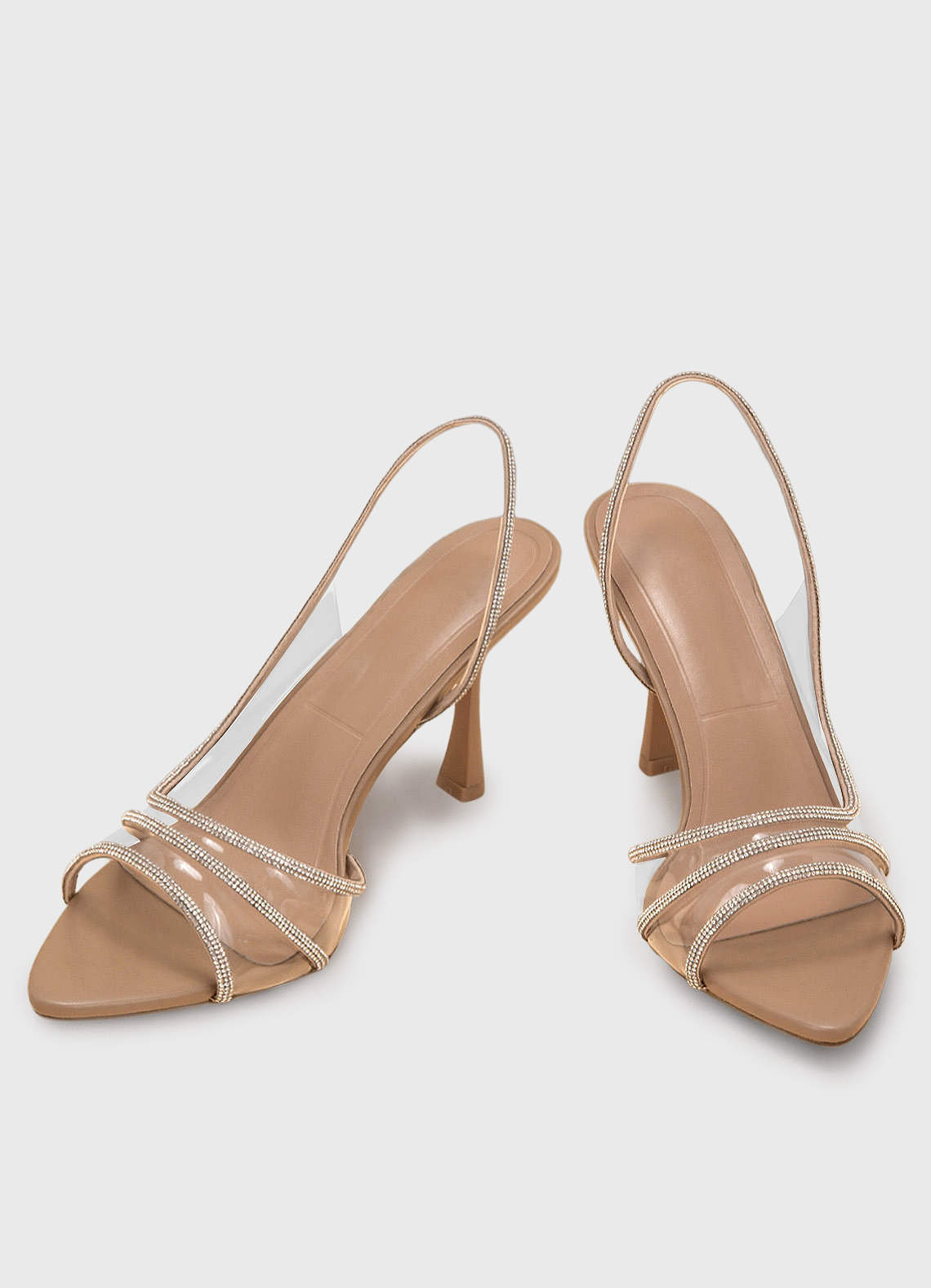 Clear strap kitten heels online