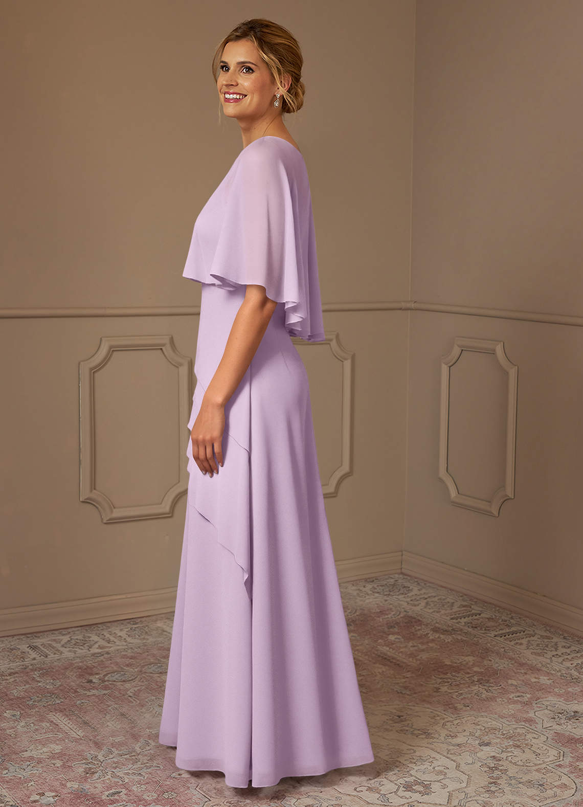 Azazie Bowie At-home Try On Dresses Agave A-Line Chiffon Dress image3