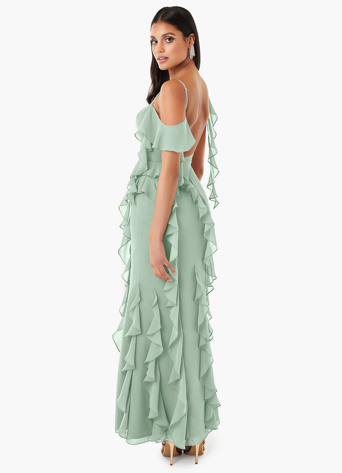 slim fit dress slacks Francesca Linen Dress - 100% Linen Ruffle Collar with Pockets main image 1