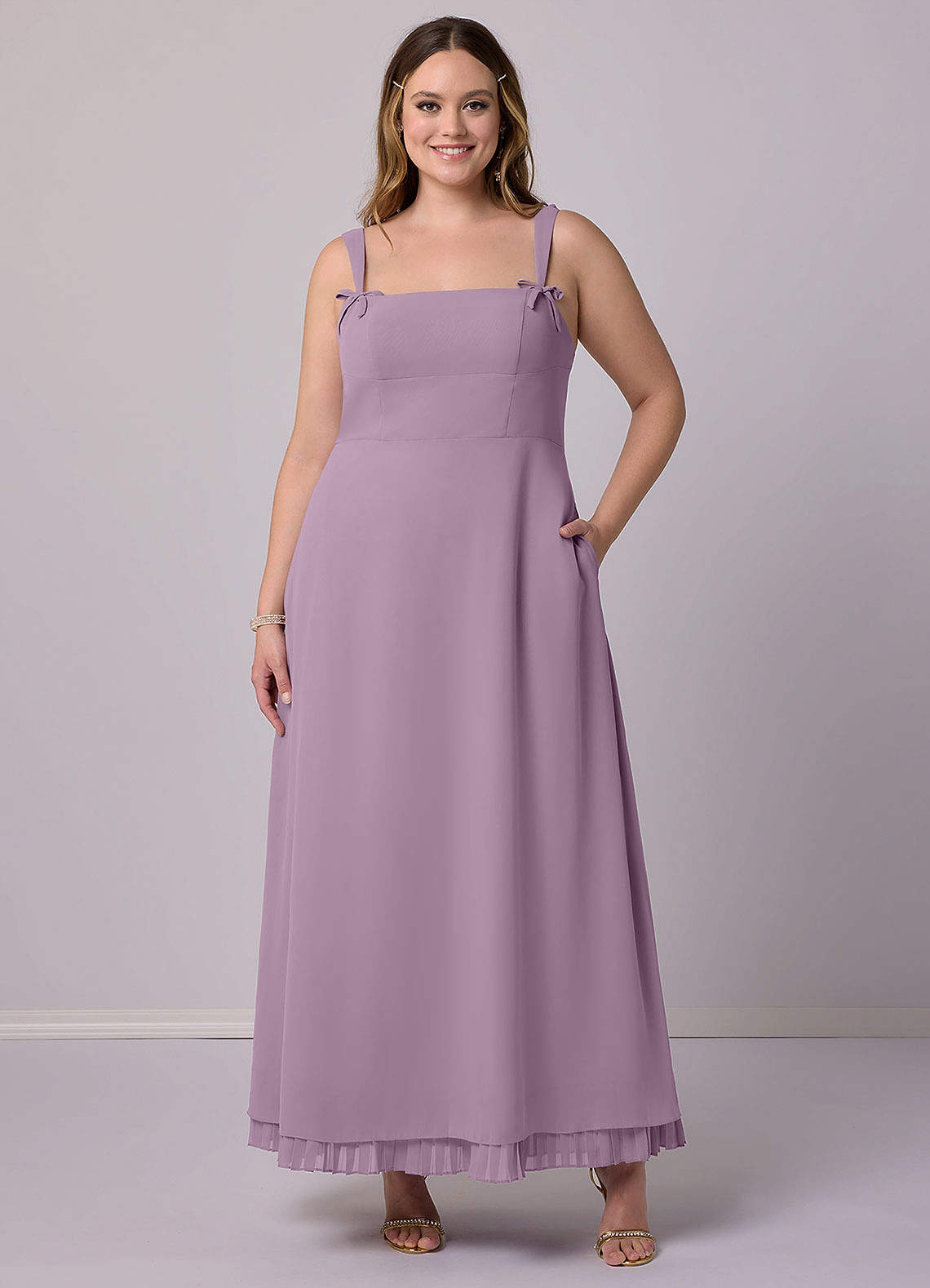Barbie ♥ Azazie Bridesmaid Dresses Wisteria A-Line Pleated Chiffon Dress image8