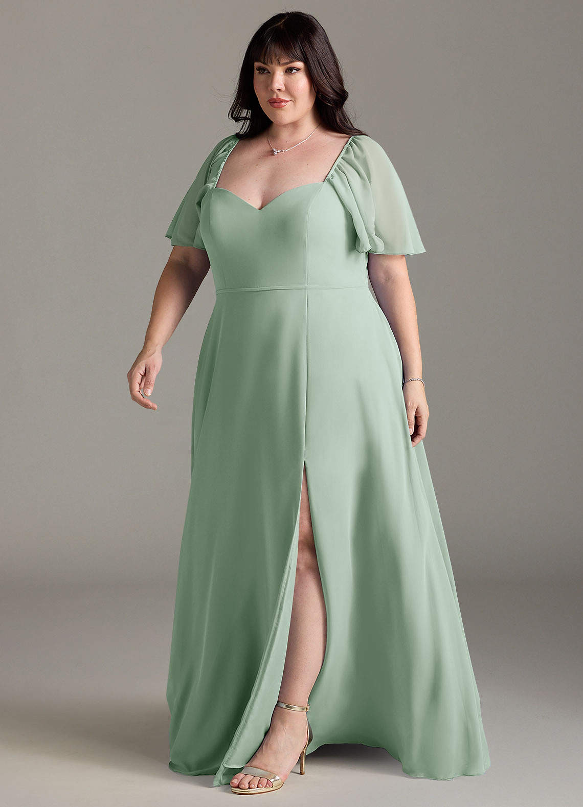 azazie agave bridesmaid dresses Azazie Plus Size A-Line Off The Shoulder Floor-Length Chiffon Bridesmaid Dresses