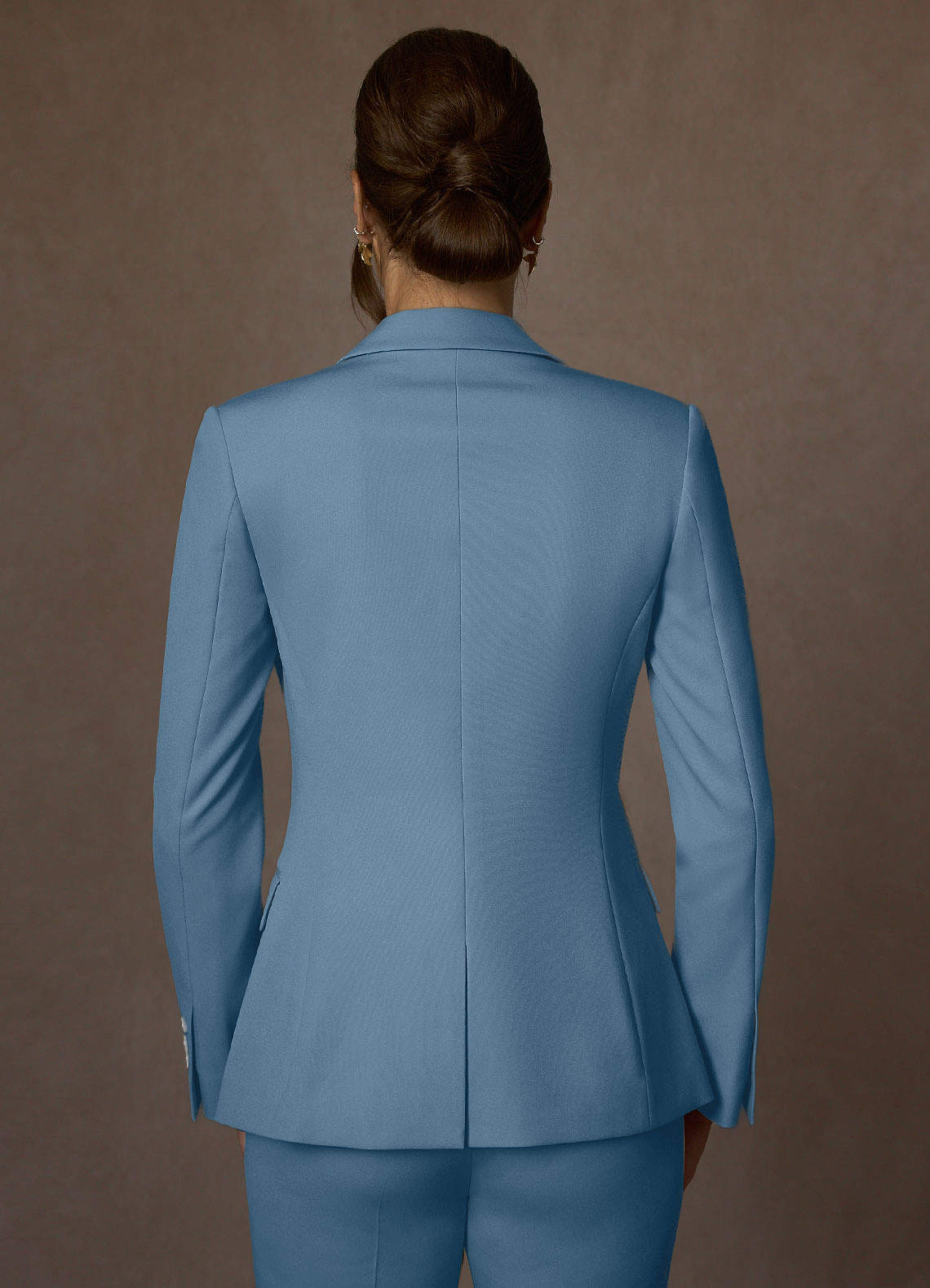front Kennedy Steel Blue Structured Stretch Blazer