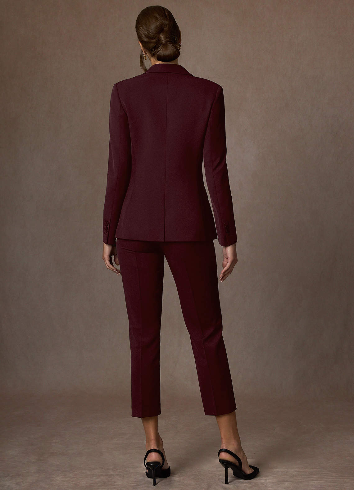 front Kennedy Cabernet Structured Stretch Dress Pants