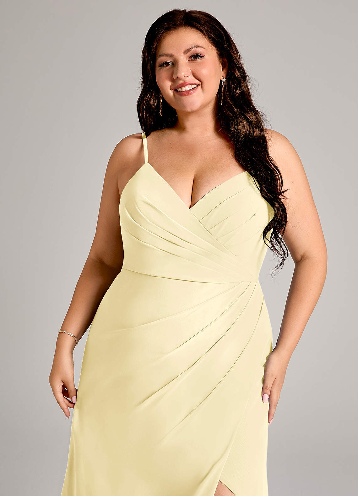 Azazie Maci Klänningar att prova hemma Klä av Tubklänning i Chiffong Plisserad Svart image11