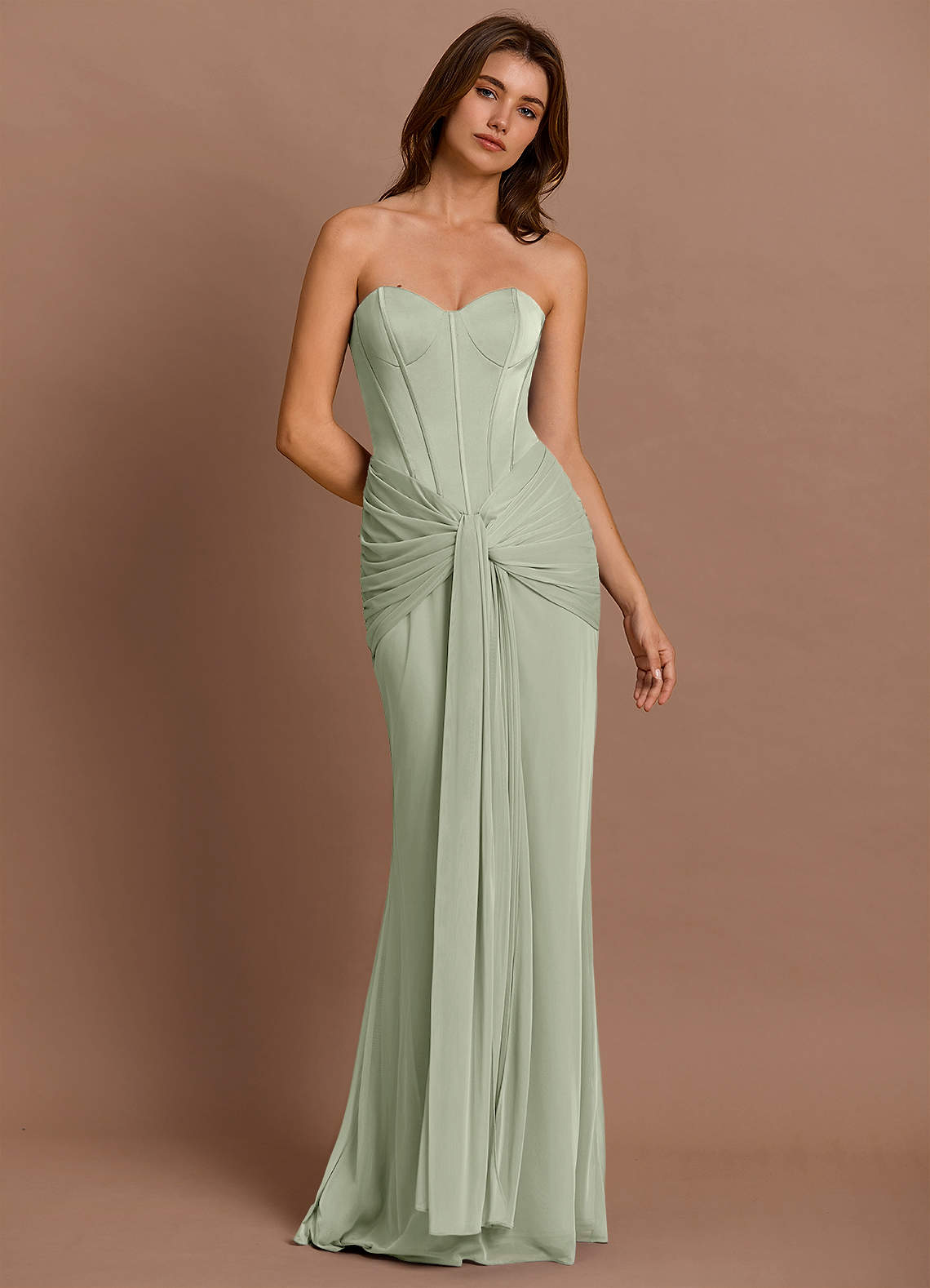 Vestido Salvia Polvoriento Largo Kalliope image1