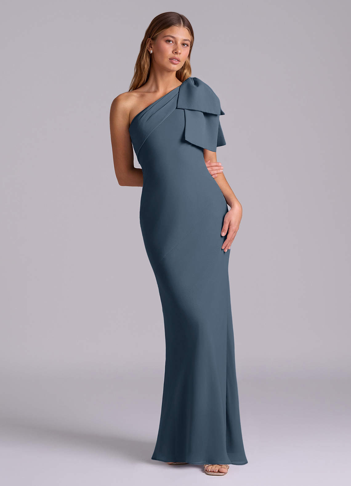 neptune color bridesmaid dresses Meg Platinum Clean & Modern Bridesmaid Dress