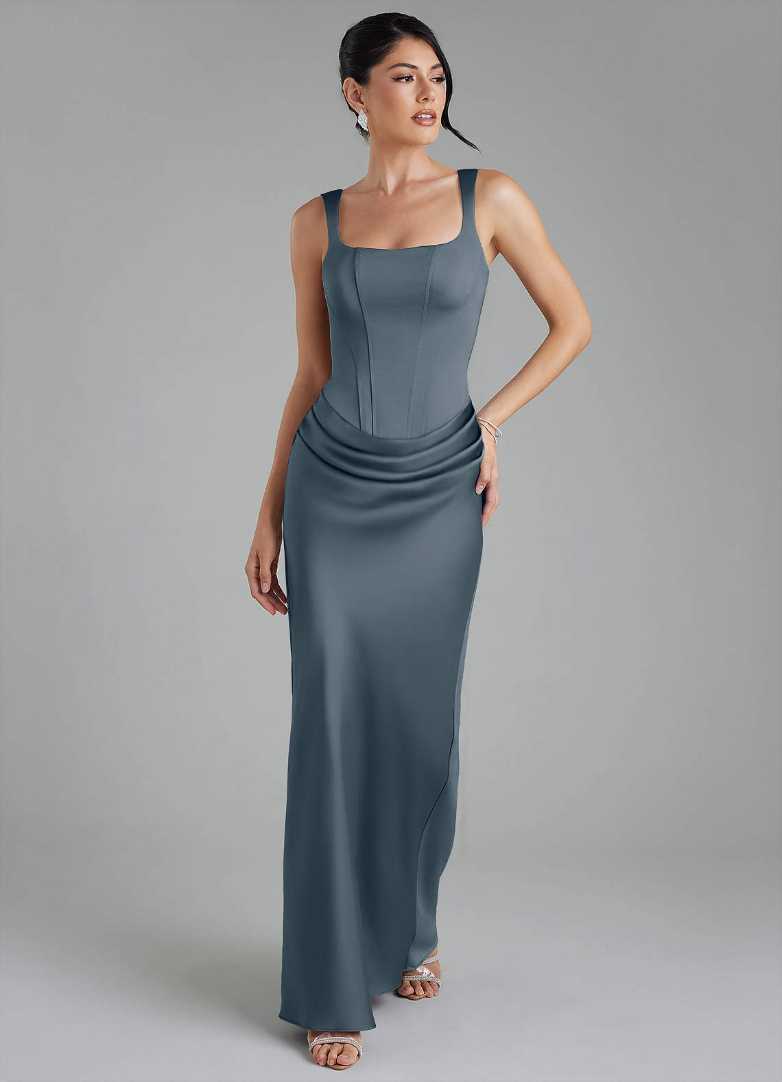 Azazie Etta Twilight Stretch Satin Bridesmaid Dresses | Azazie