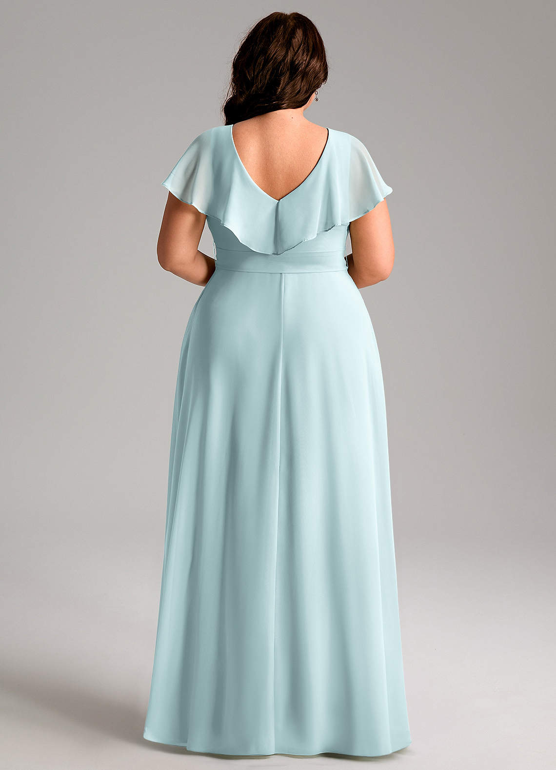 Azazie Lainey Morsiusneito Mekot A-linja taskuilla Sifonki Lattian pituus Pukeutua image8